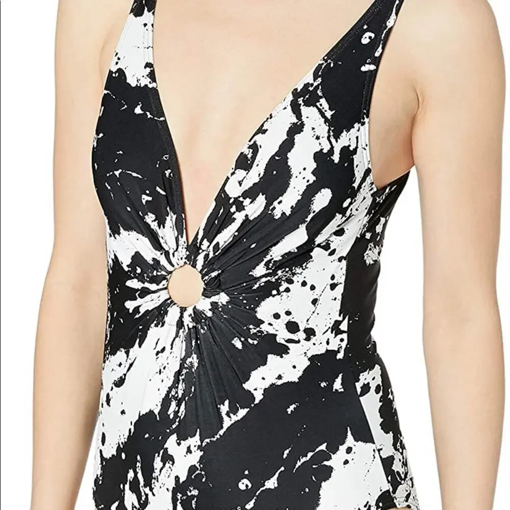 Carmen Marc Valvo One Piece Swimsuit Front Ring